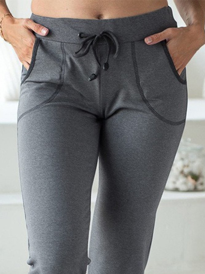 Plain Pockets Casual Sweatpants