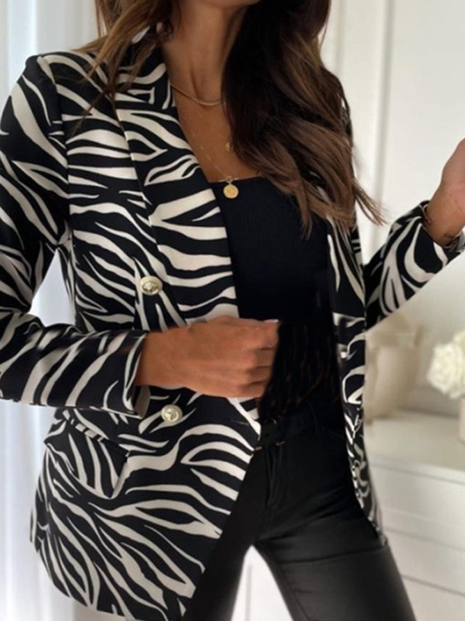 Shawl Collar Loose Zebra Blazer