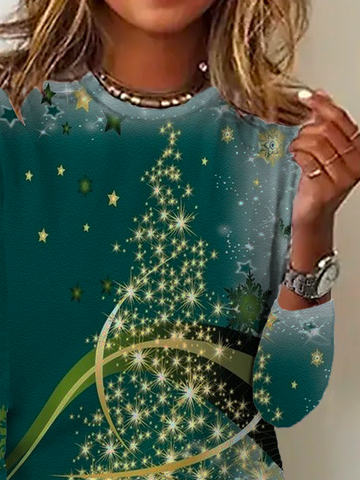 Christmas Crew Neck Loose T-Shirt Xmas T-shirt