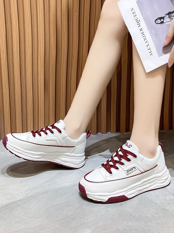 Casual Color Block Chunky Trainers Platform Sneakers