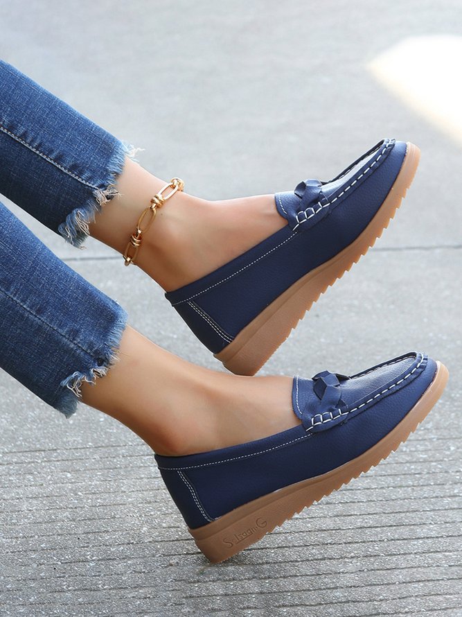 Comfy Braided Strap Flat Loafers
