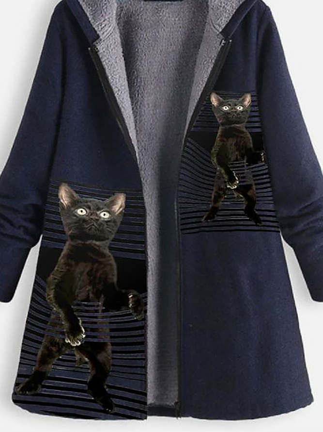 Cat Hoodie Sweater Coat