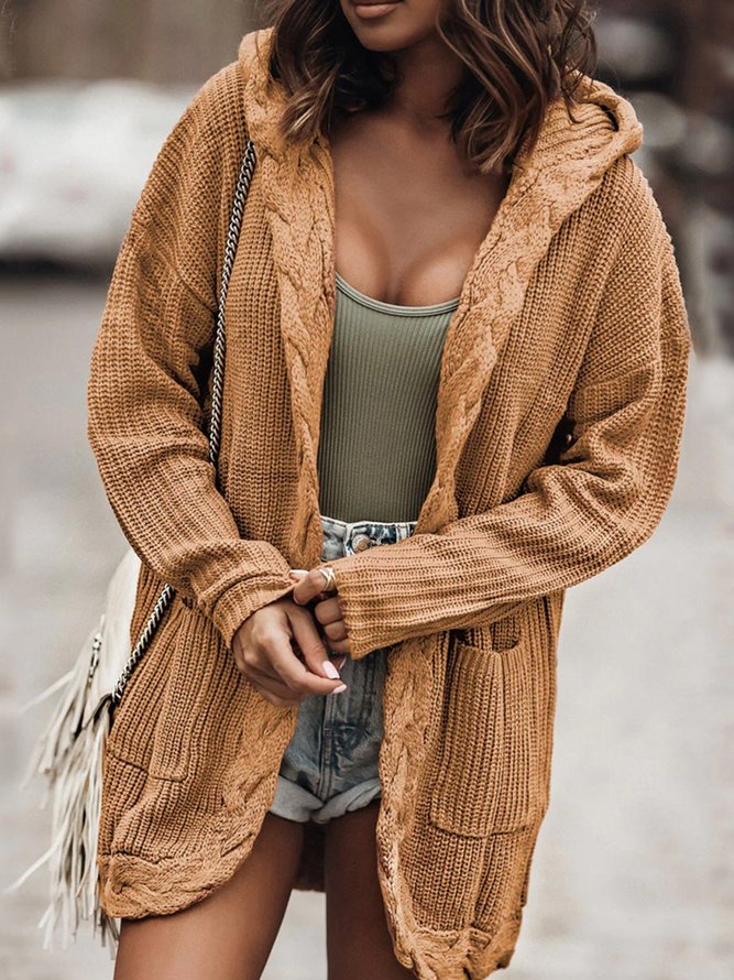 Knitted Casual Hoodie Sweater Cardigan