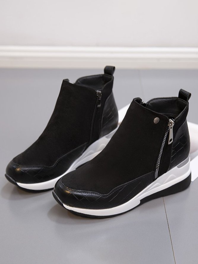 Faux Suede Panel Sports Booties