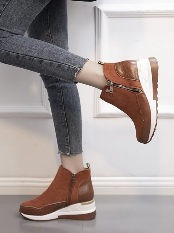 Faux Suede Panel Sports Booties