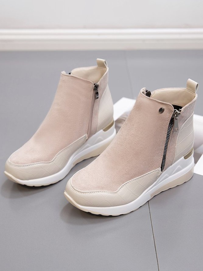 Faux Suede Panel Sports Booties