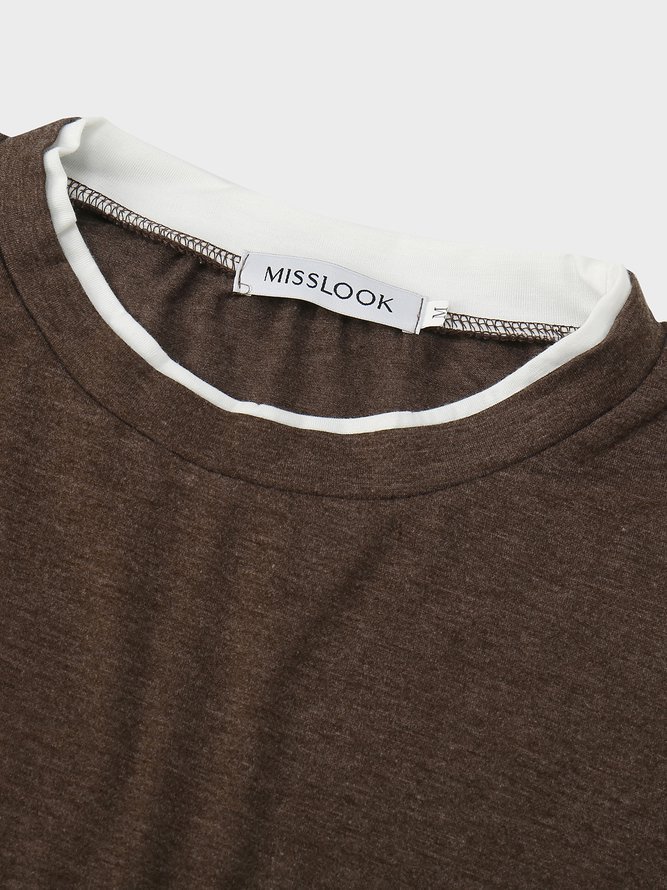 zolucky Long Sleeve Solid Cotton-Blend Shirt