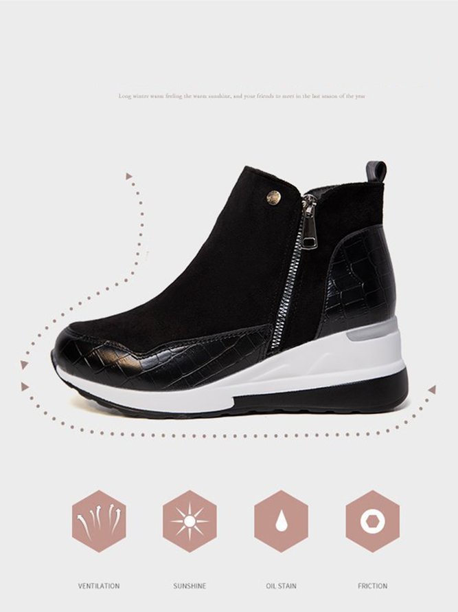 Faux Suede Panel Sports Booties