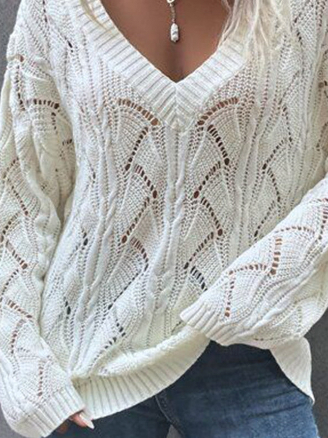 Loose Casual Yarn/Wool Yarn Tunic Sweater