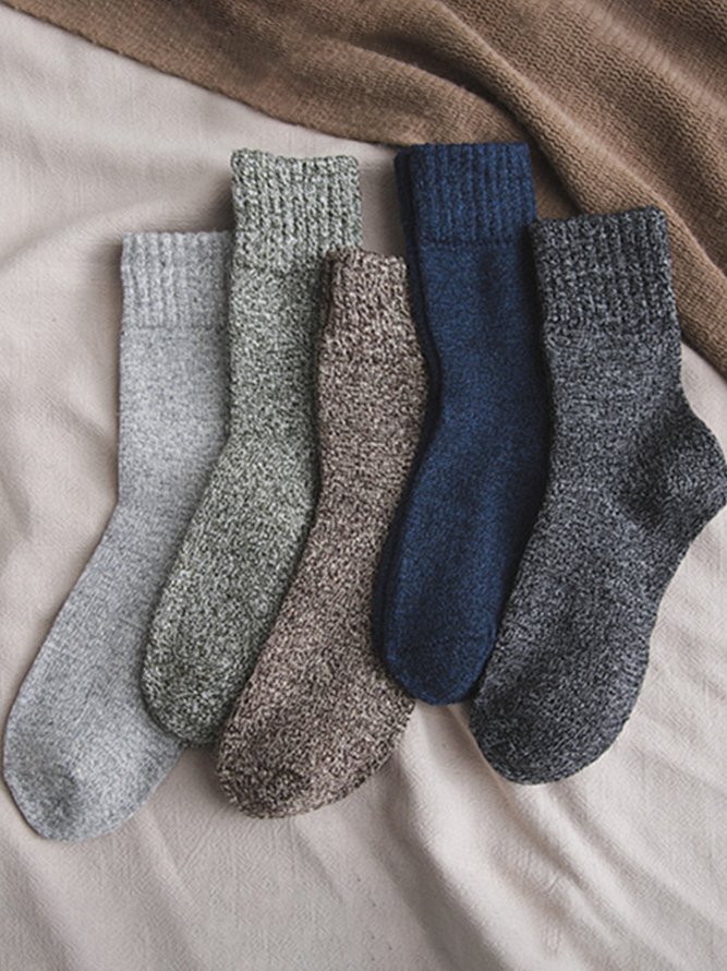 Casual Plain Socks Set Everyday Basic Accessories