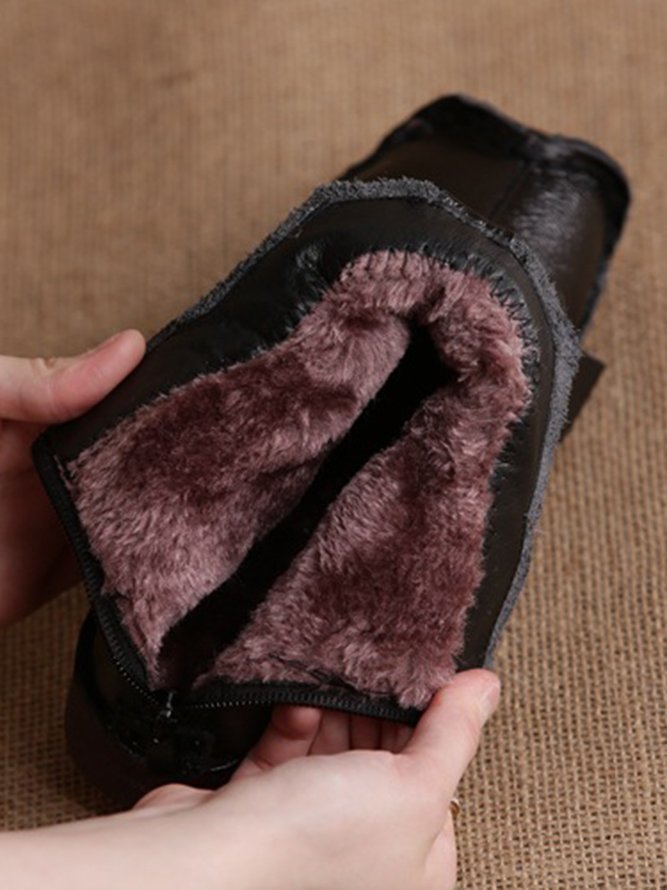 Vintage Comfort Soft Leather Panel Zip Booties