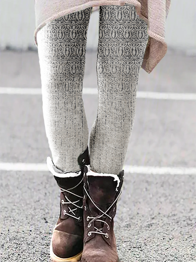 Jersey Gradient Pattern Casual Leggings