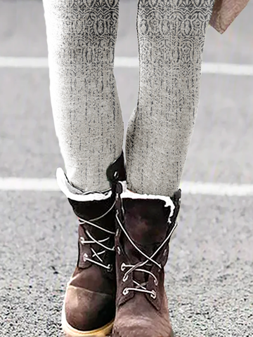 Jersey Gradient Pattern Casual Leggings