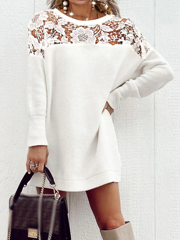 Loose Crew Neck Casual Dress