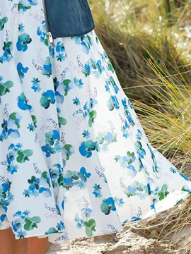 Casual Floral A-Line Skirt