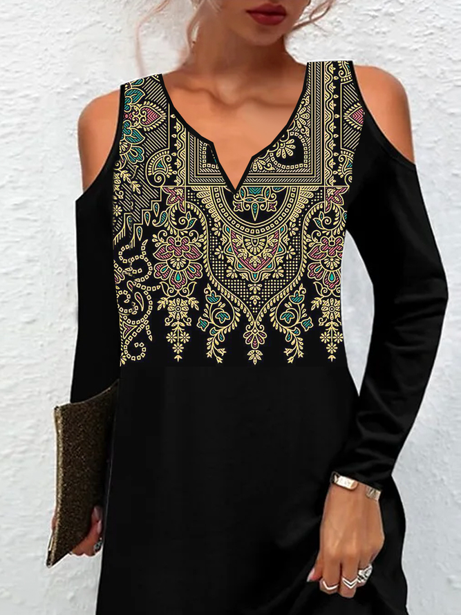 Loose Jersey Party Ethnic Tunic Dress