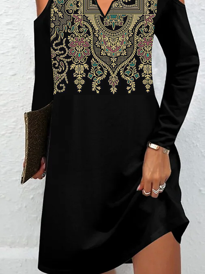 Loose Jersey Party Ethnic Tunic Dress