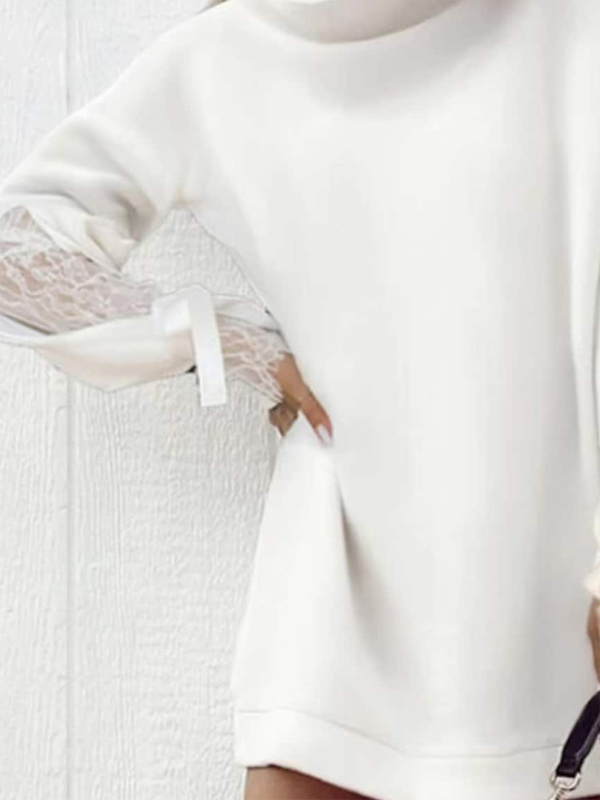 Lace Loose Crew Neck Party Dress