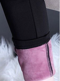 Casual Fluff/Granular Fleece Fabric Regular Fit Plain Leggings