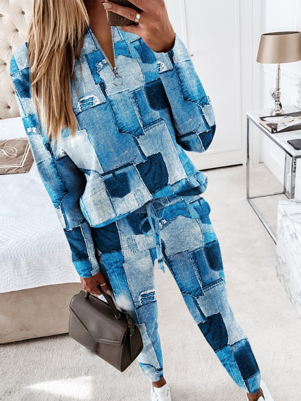 Crew Neck Casual Two-Piece Set