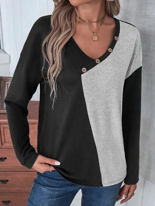 Loose Casual Buckle T-Shirt