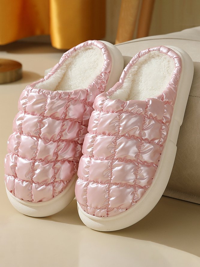 Plus Size Thermal Lined Quilted Bedroom Slippers