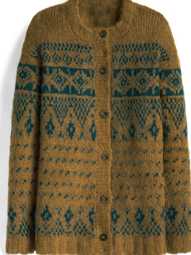 Vintage Ethnic Knitted Sweater Coat
