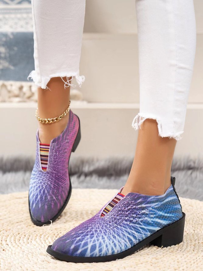 Plus Size Ombre Printing Mesh Fabric Casual Shoes
