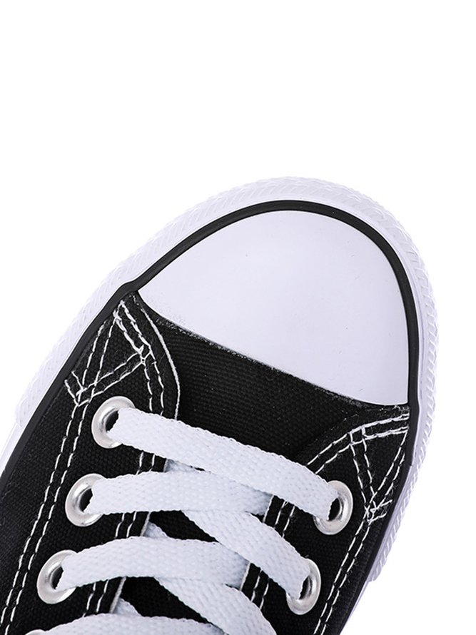 Rhinestone Lace-up Canvas Sneakers