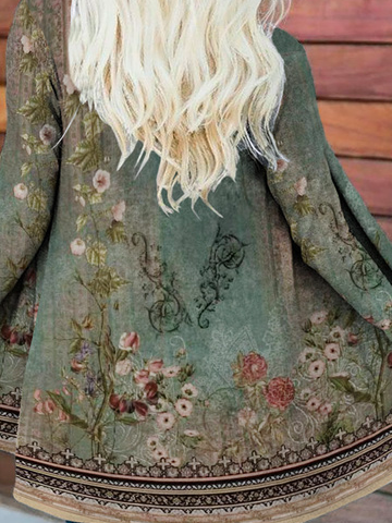 Casual Floral Loose Others Other Coat