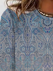 Plus Size Loose Casual Paisley T-Shirt