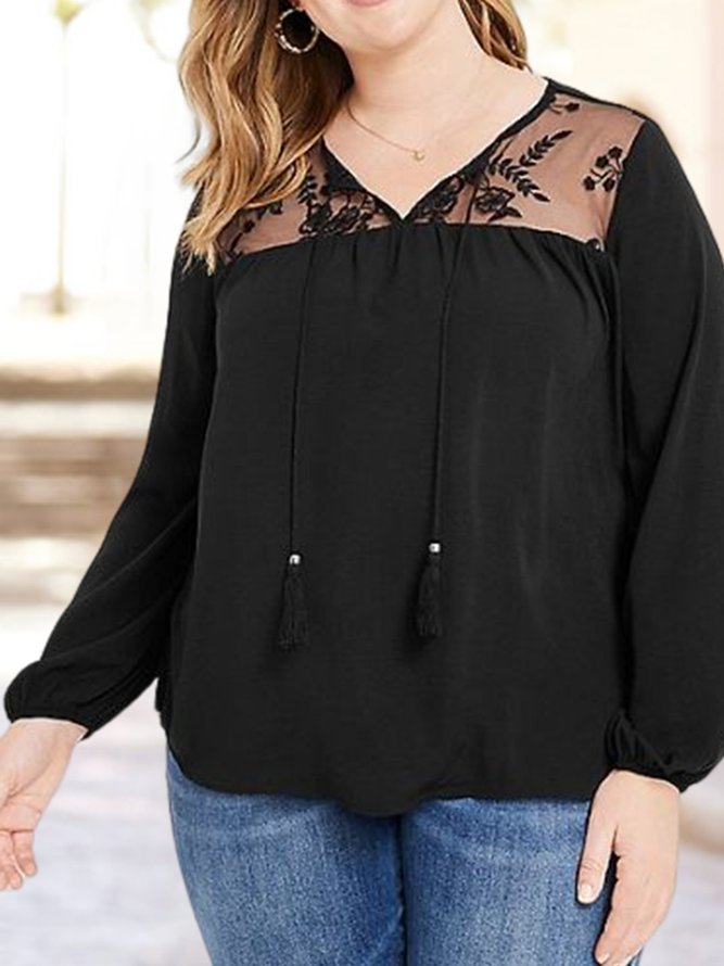 Plus Size Casual Sweetheart Neckline Top