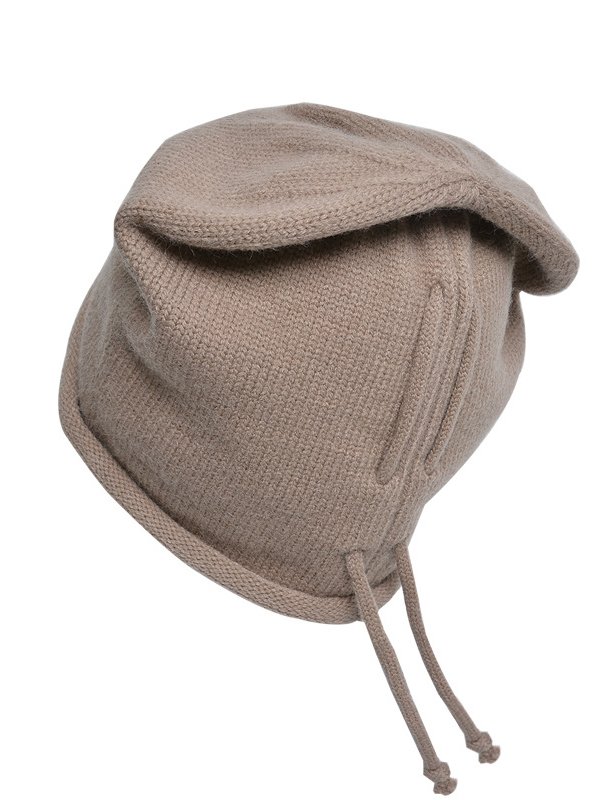 Casual Solid Color Knit Tieable Rope Stretchable Beanie Bandana Cap Daily Commuting Outdoor Accessories