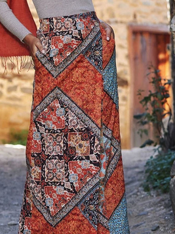 Ethnic Jersey Casual Skirt