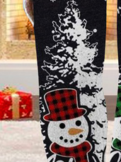 Plus Size Tight Christmas Snowman Leggings Xmas Leggings