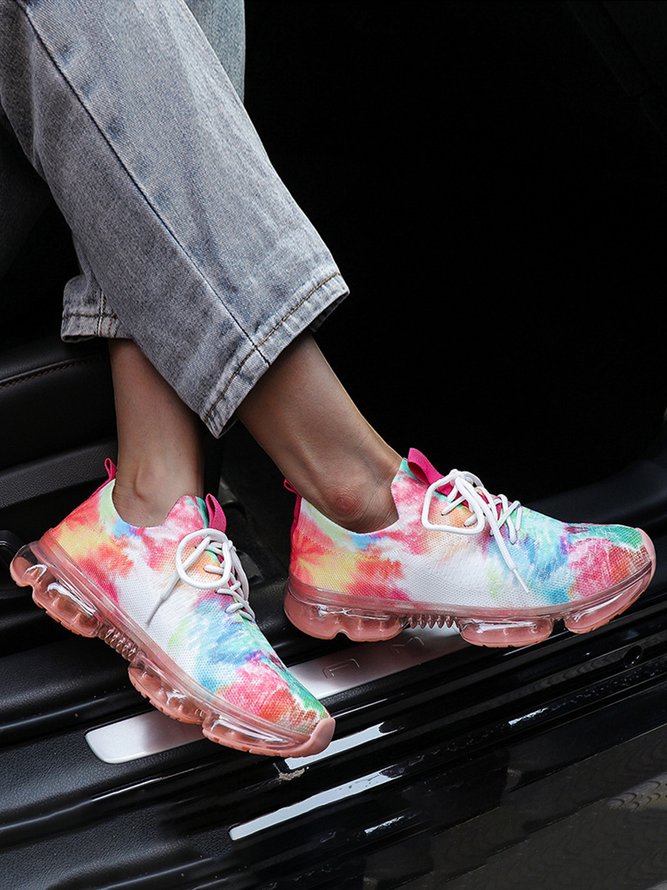 Gradient Print Lace-Up Air Sneakers
