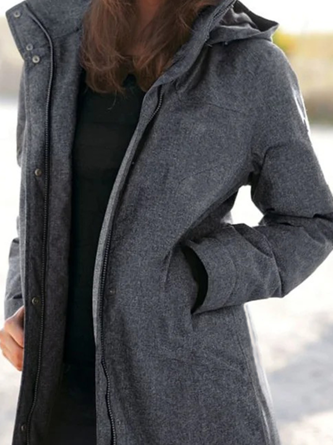 Plain Long Sleeve Buttoned Casual Jacket