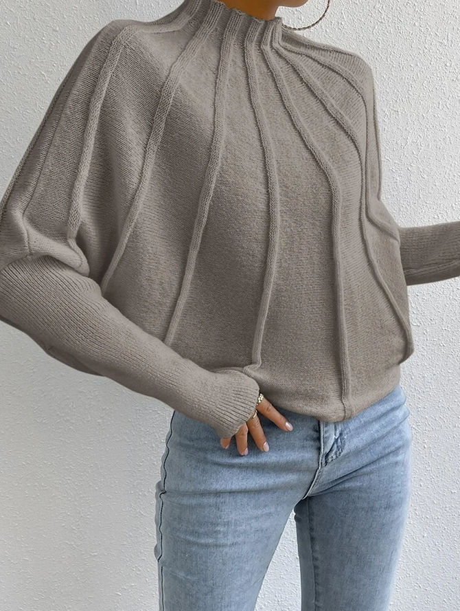 Half Turtleneck Casual Plain Sweater