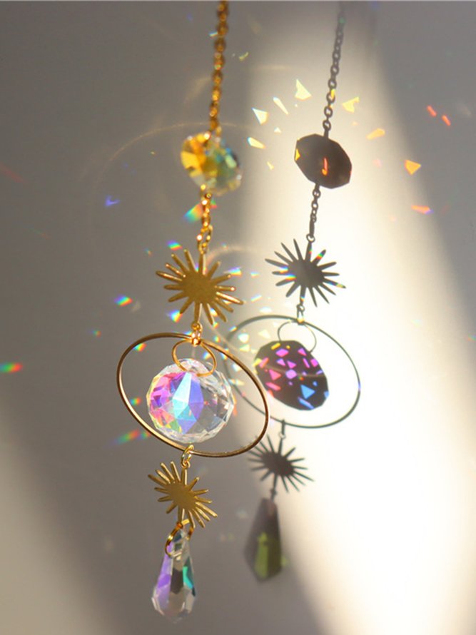 Sun Catcher Moon Star Crystal Ornament
