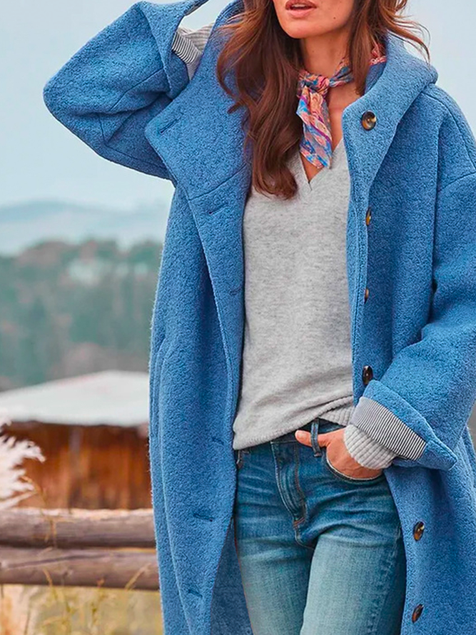 Woolen Hoodie Casual Overcoat