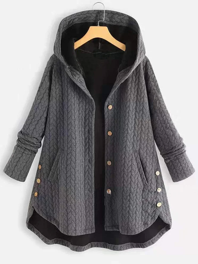 Plus Size Casual Cotton-BlendCoat