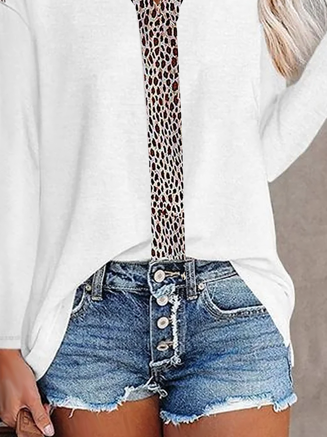 Loose Casual Jersey V Neck Top