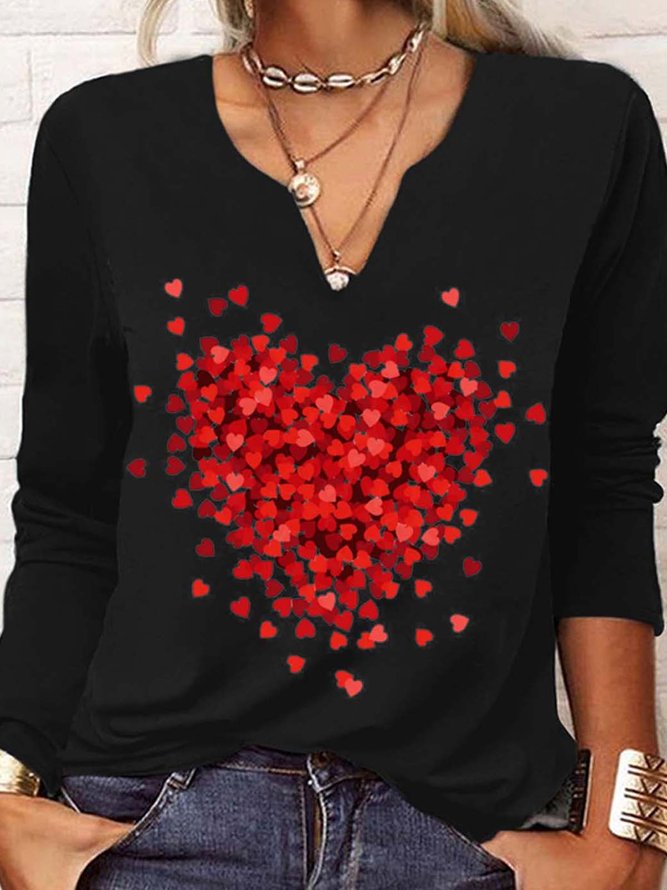 Casual Loose Heart/Cordate T-Shirt