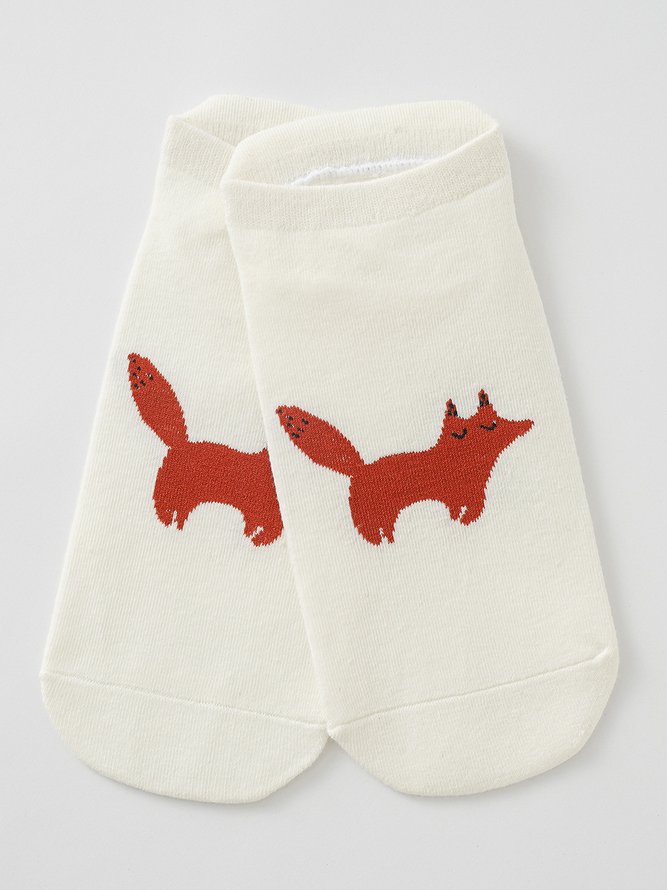 Casual Fun Cartoon Animal Pattern Cotton Socks Daily Commuting Outdoor Accessories