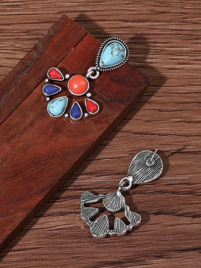 Boho Vintage Multicolor Turquoise Earrings Ethnic Vacation Beach Jewelry