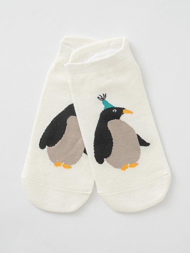 Casual Fun Cartoon Animal Pattern Cotton Socks Daily Commuting Outdoor Accessories