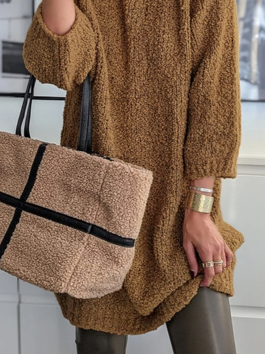 Plain Casual Long sleeve Wool/Knitting Sweater