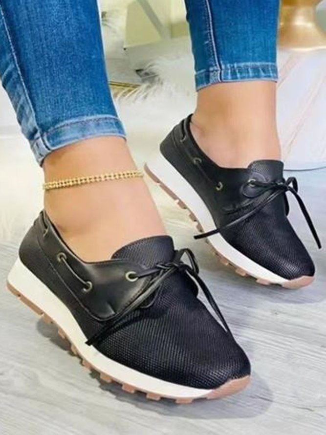 Lightweight Soft Sole Lace-Up Sneakers