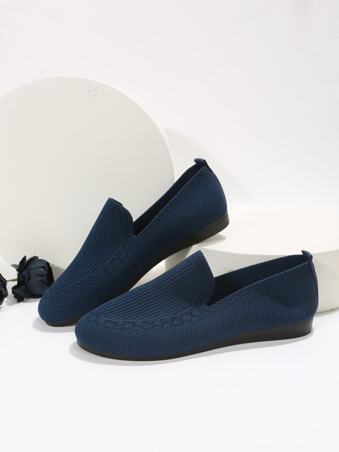 Breathable Mesh Fabric  Casual Slip On Flat Shoes