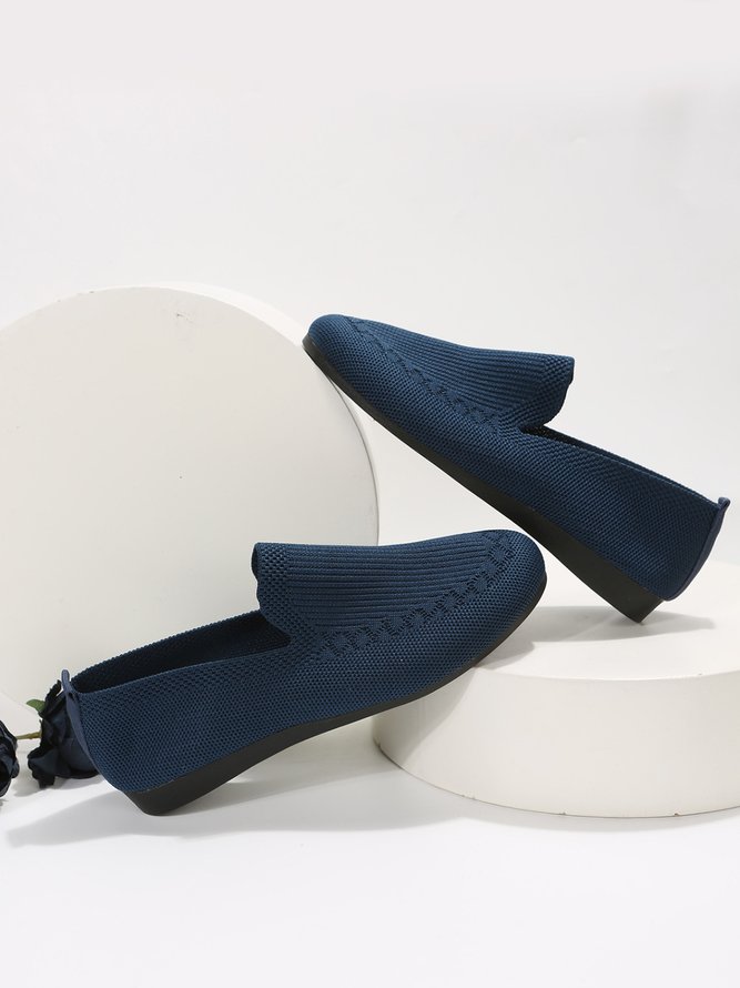 Breathable Mesh Fabric  Casual Slip On Flat Shoes